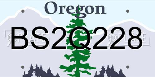 BS2Q228 Oregon License Plate