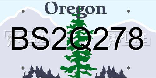 BS2Q278 Oregon License Plate