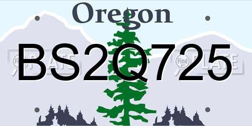 BS2Q725 Oregon License Plate