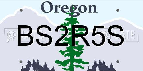 BS2R5S Oregon License Plate