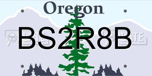 BS2R8B Oregon License Plate