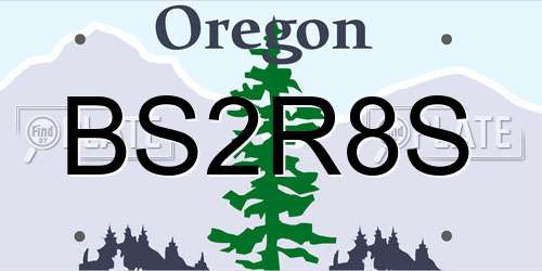 BS2R8S Oregon License Plate