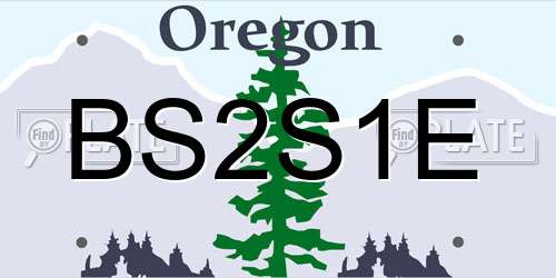BS2S1E Oregon License Plate