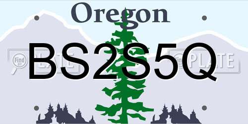 BS2S5Q Oregon License Plate