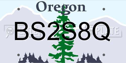 BS2S8Q Oregon License Plate