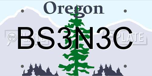 BS3N3C Oregon License Plate