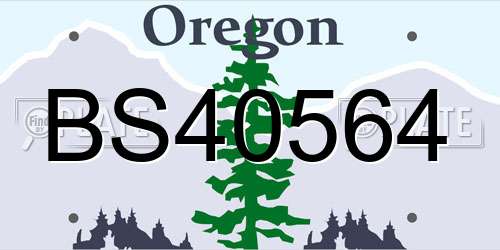 BS40564 Oregon License Plate