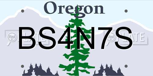 BS4N7S Oregon License Plate