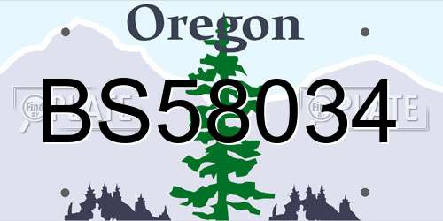 BS58034 Oregon License Plate