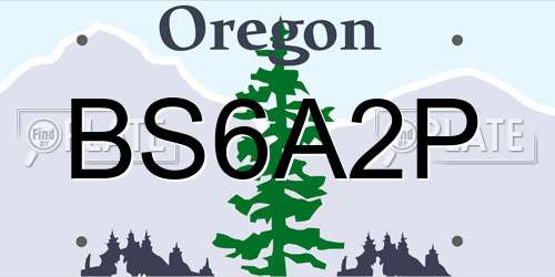 BS6A2P Oregon License Plate