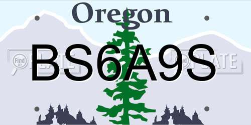 BS6A9S Oregon License Plate