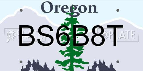 BS6B8T Oregon License Plate