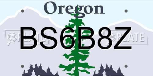 BS6B8Z Oregon License Plate
