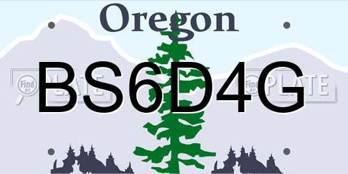 BS6D4G Oregon License Plate