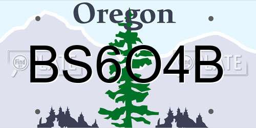 BS6O4B Oregon License Plate