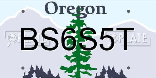 BS6S5T Oregon License Plate