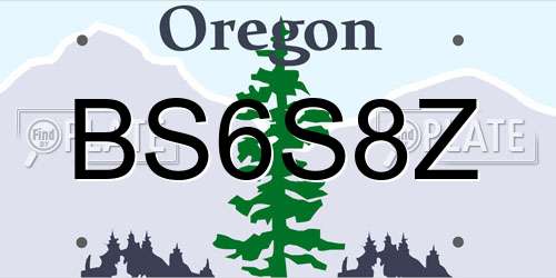 BS6S8Z Oregon License Plate