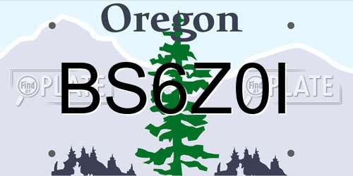BS6Z0I Oregon License Plate