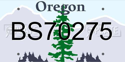BS70275 Oregon License Plate