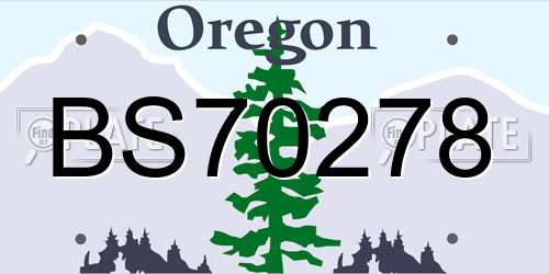 BS70278 Oregon License Plate