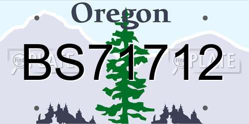 BS71712 Oregon License Plate