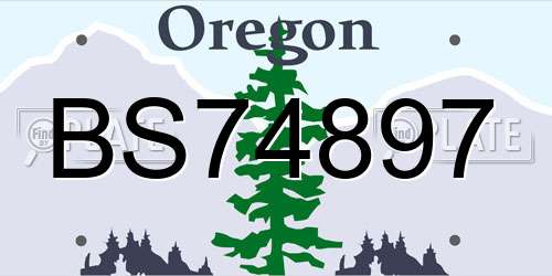 BS74897 Oregon License Plate