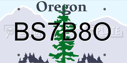 BS7B8O Oregon License Plate
