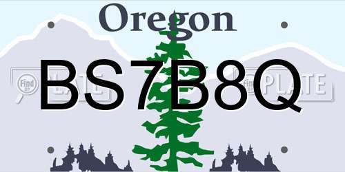 BS7B8Q Oregon License Plate
