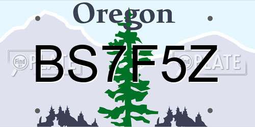 BS7F5Z Oregon License Plate