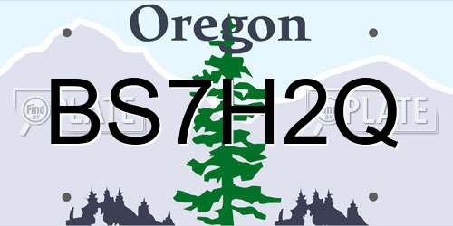 BS7H2Q Oregon License Plate