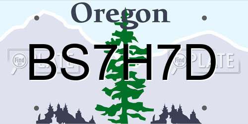 BS7H7D Oregon License Plate