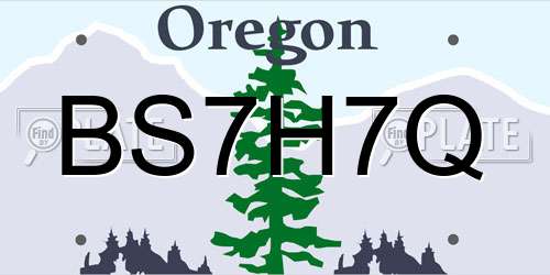 BS7H7Q Oregon License Plate