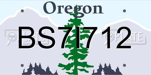 BS7I712 Oregon License Plate