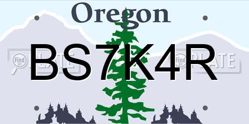 BS7K4R Oregon License Plate