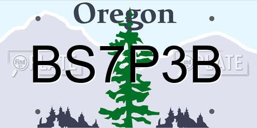 BS7P3B Oregon License Plate