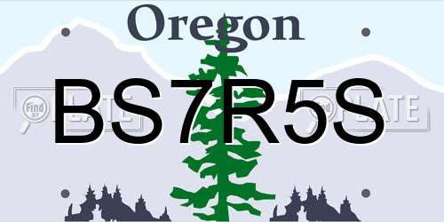 BS7R5S Oregon License Plate