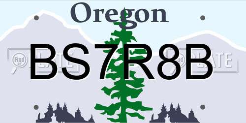 BS7R8B Oregon License Plate