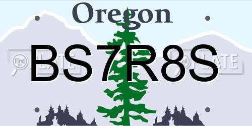 BS7R8S Oregon License Plate