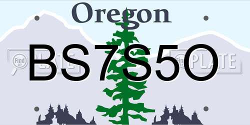 BS7S5O Oregon License Plate