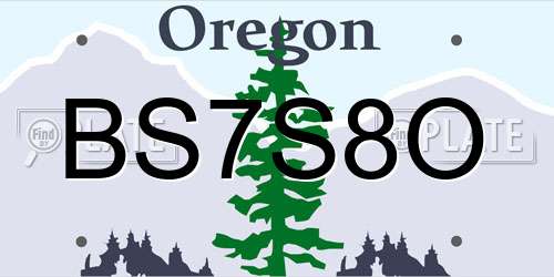 BS7S8O Oregon License Plate
