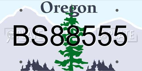 BS88555 Oregon License Plate