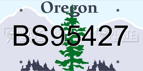 BS95427 Oregon License Plate