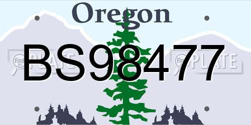 BS98477 Oregon License Plate