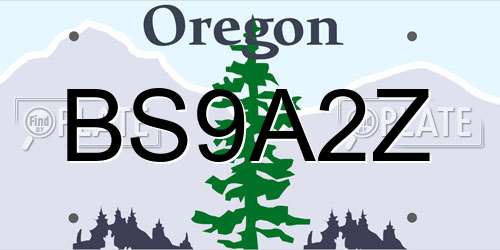 BS9A2Z Oregon License Plate