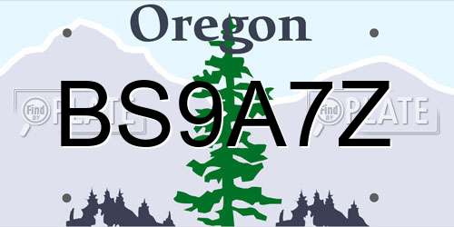 BS9A7Z Oregon License Plate