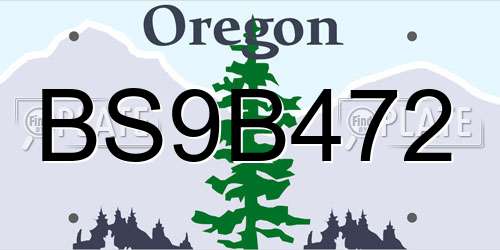 BS9B472 Oregon License Plate