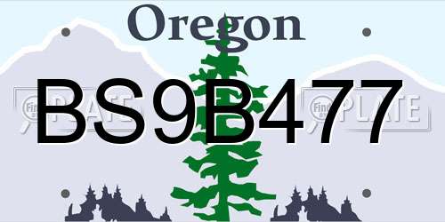 BS9B477 Oregon License Plate