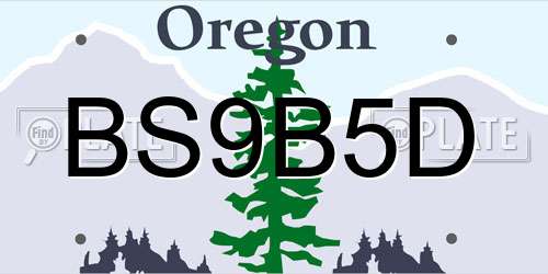 BS9B5D Oregon License Plate