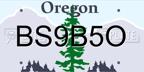 BS9B5O Oregon License Plate
