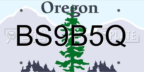 BS9B5Q Oregon License Plate
